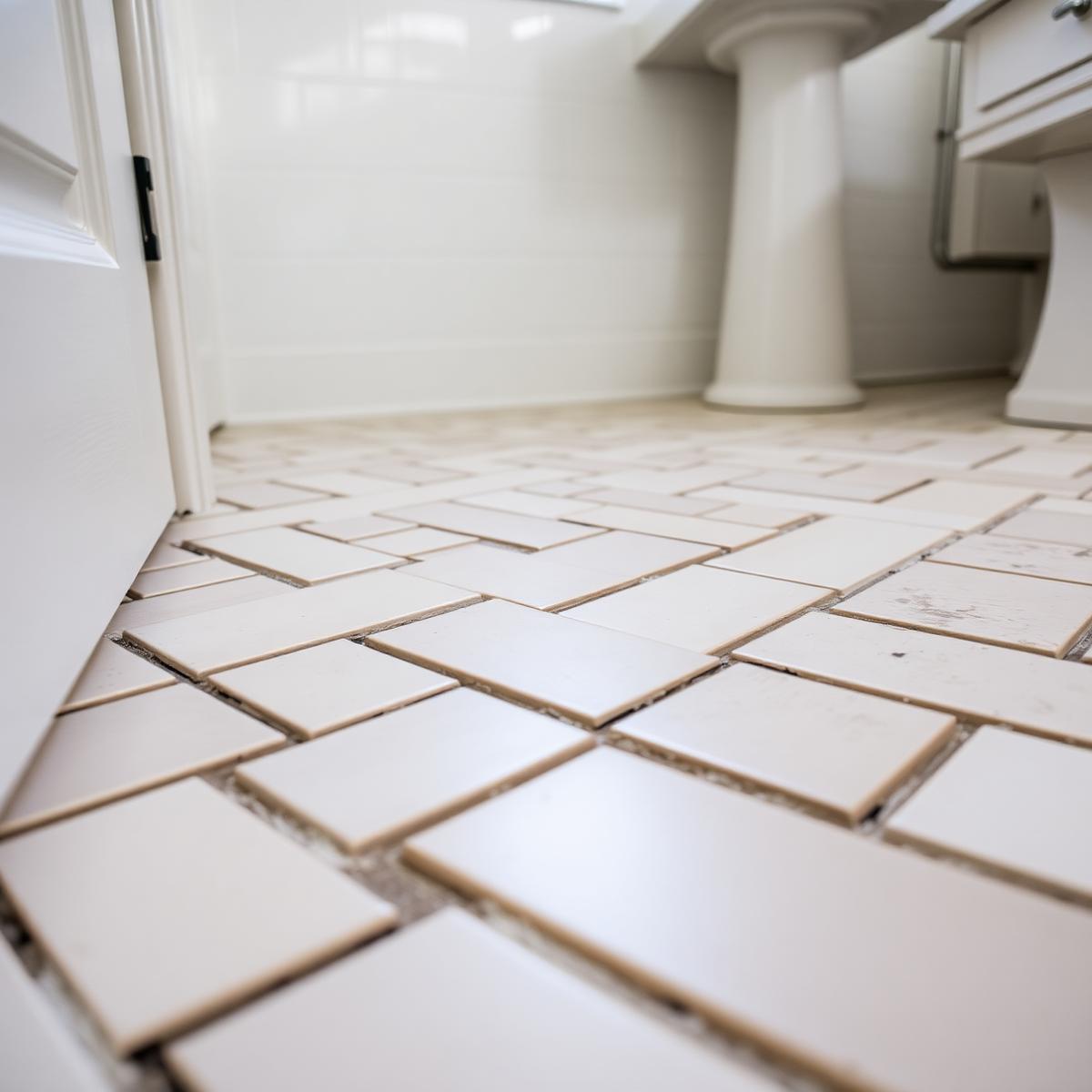 Tile floor installation detail